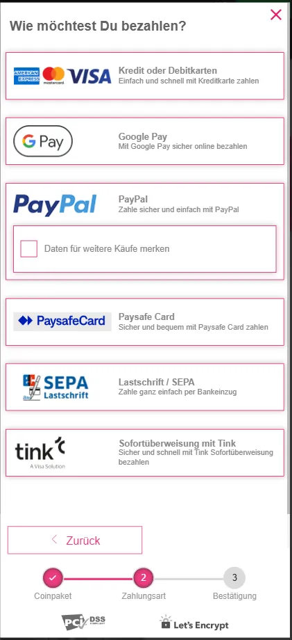 iFlirts Zahlungsmethoden